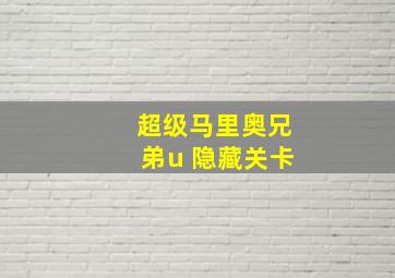 超级马里奥兄弟u 隐藏关卡